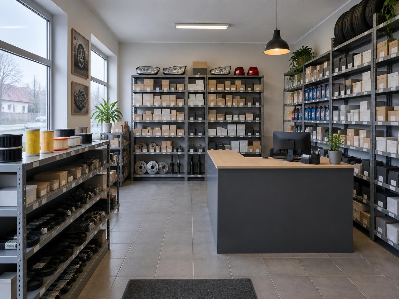 Auto parts shop interior